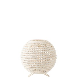 Lampe métal blanc h.42cm