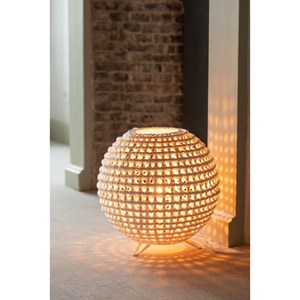 Lampe métal blanc h.42cm