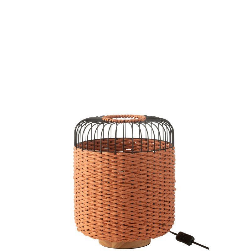 Lampe métal orange h.34.5cm