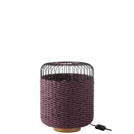 Lampe métal mauve h.34.5cm
