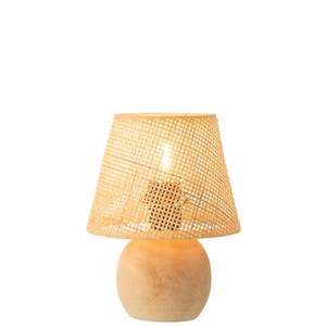 Lampe bois beige h.23cm