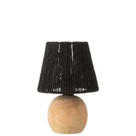 Lampe bois noir h.23cm