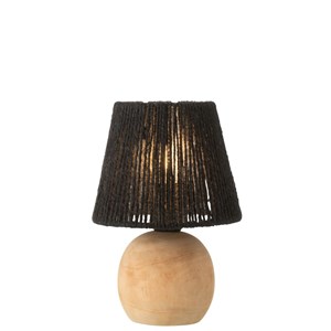 Lampe bois noir h.23cm