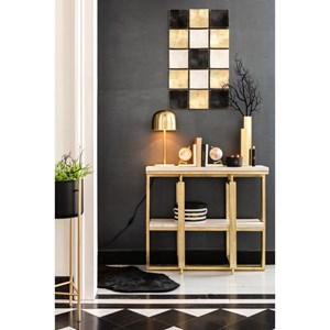 Lampe métal doré h.49cm