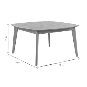 Table à manger carrée bois clair chêne l140 cm leena