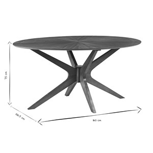 Table à manger ovale noyer l160 cm dielli