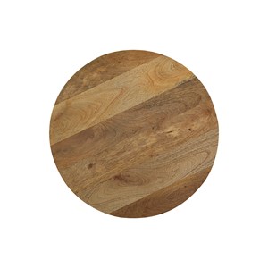 Table d'appoint ronde blanche et bois manguier massif h49 cm verona