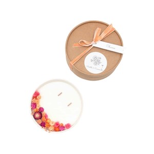 Grande bougie fleurs séchées chance