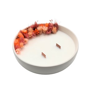 Grande bougie fleurs séchées chance