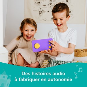 Lunii - pack voyage ma fabrique à histoires violette et son casque audio