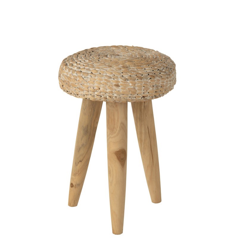 Tabouret bois blanc h.40cm