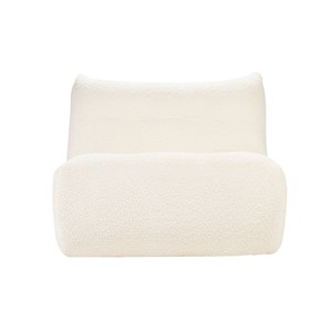 Fauteuil lounge en tissu bouclette blanc cassé bumpy