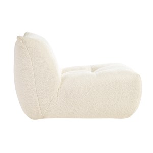 Fauteuil lounge en tissu bouclette blanc cassé bumpy