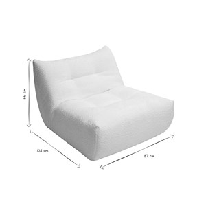 Fauteuil lounge en tissu bouclette blanc cassé bumpy