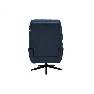 Fauteuil pivotant en tissu chenille bleu foncé et métal noir jonah