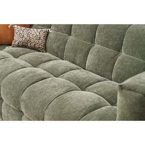 Canapé 3 places en tissu effet velours vert kaki corto