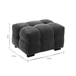 Pouf repose-pieds en tissu effet velours vert kaki corto