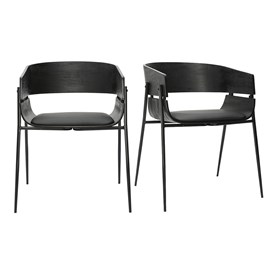 Chaises noires (lot de 2) wess
