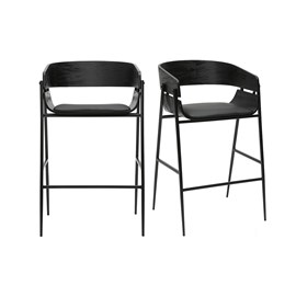 Tabourets de bar noirs (lot de 2) wess