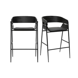 Tabourets de bar noirs (lot de 2) wess