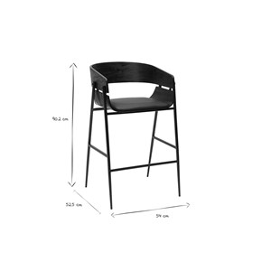 Tabourets de bar noirs (lot de 2) wess