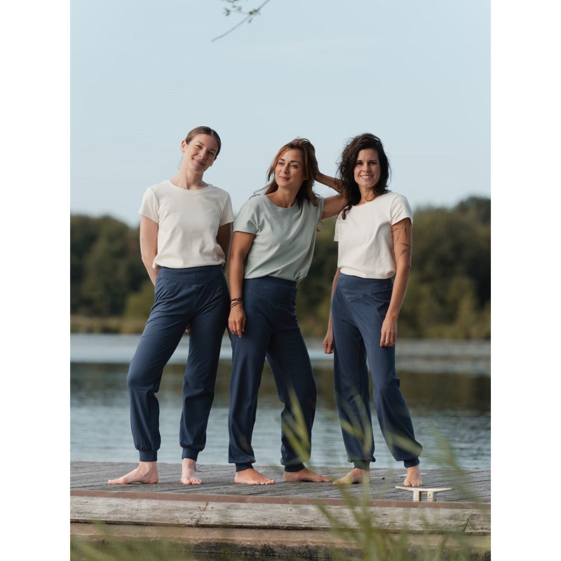 Geopelie - Sarouel yoga hirondelle bio bleu marine