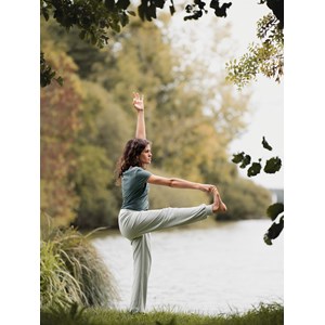 Sarouel yoga hirondelle bio vert amande L