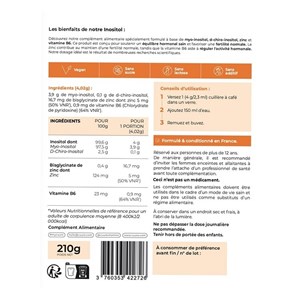 Inositol en poudre - d-chiro, myo-inositol, vitamine b6 et zinc