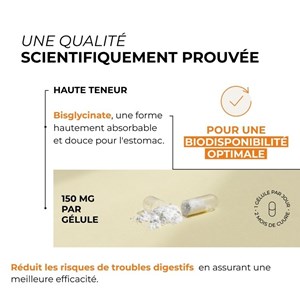 Magnésium bisglycinate - 3x plus assimilable que la forme marine