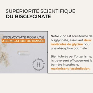 Zinc bisglycinate - haute assimilation et tolérance optimale