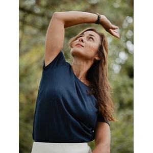 T-shirt yoga pelican bio bleu marine S