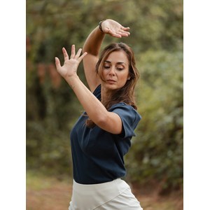 T-shirt yoga pelican bio bleu marine M