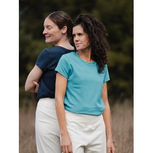 T-shirt yoga pelican bio turquoise S