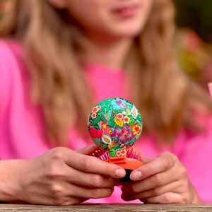 Brosse à cheveux avec miroir  tropical