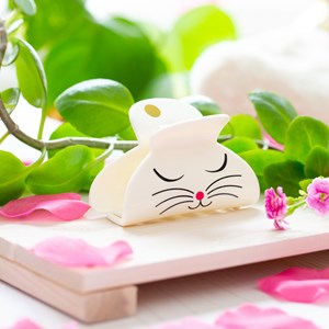 Pince à cheveux crabe  blanc