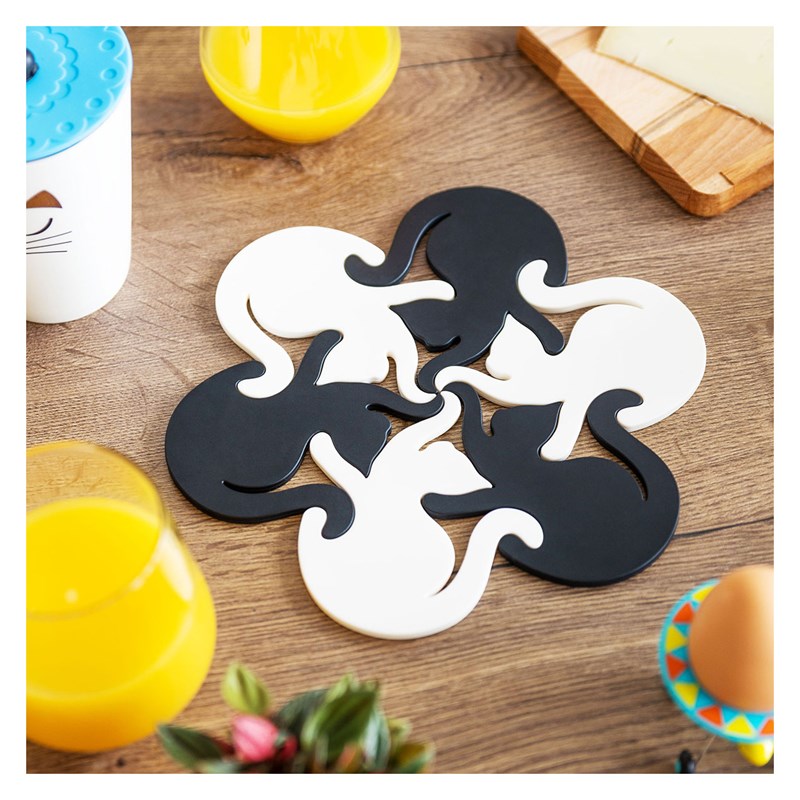 Dessous de plat noir &nbsp; blanc