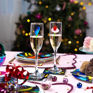 Set de 6 flûtes à champagne  noir