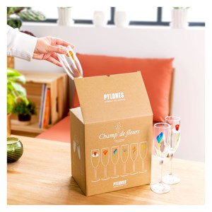 Set de 6 flûtes à champagne  noir