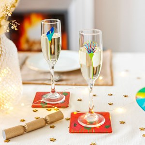 Set de 6 flûtes à champagne  noir