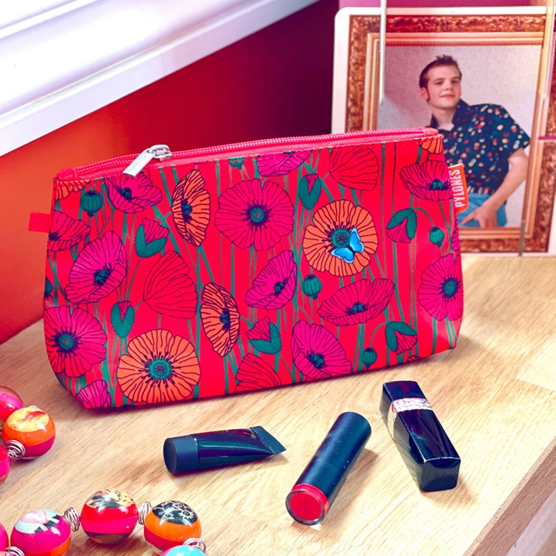 Trousse à maquillage rouge