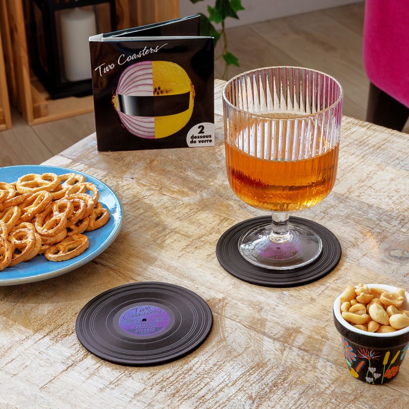 Set de 2 dessous de verre violet