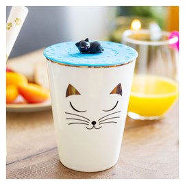 Couvercle silicone pour mug  bleu