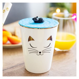 Couvercle silicone pour mug  bleu