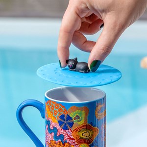 Couvercle silicone pour mug  bleu