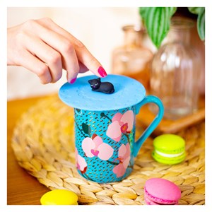 Couvercle silicone pour mug  bleu