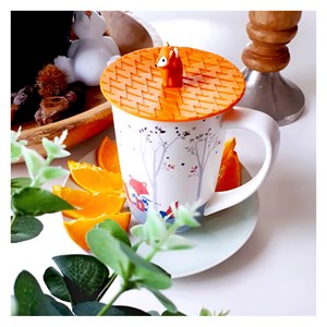 Couvercle silicone pour mug  renard