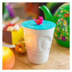 Couvercle silicone pour mug  bleu