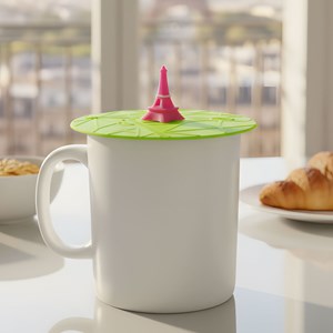 Couvercle silicone pour mug  tour rose