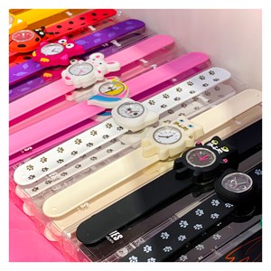 Montre slap  white cat head