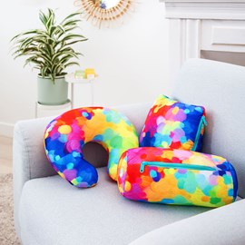 Coussin de voyage pliable 3 en 1 multicolore